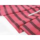 Destock 3m tissu japonais lin tissé teint rayure noir rose corail largeur 112cm