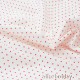 Tissu coton extensible petitis pois rouge fond blanc-coupon 126x150cm