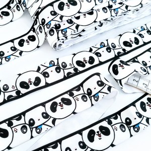 Destock 12.8m ruban élastique extra doux imprimé panda sous vêtement largeur 2.5cm