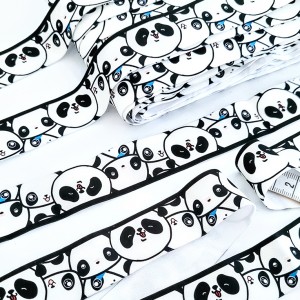 Destock 24m ruban élastique extra doux imprimé panda sous vêtement largeur 2.5cm