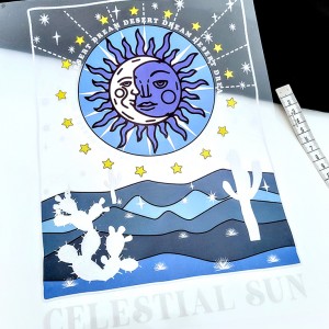 Destock transfert textile thermocollant applique celestial sun taille 22x31cm