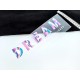 Destock transfert textile thermocollant applique dream about rainbow multicolore taille 24x6.5cm