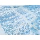 Destock 1.9m tissu dentelle broderie tulle brodé haute couture bleu pâle largeur 155cm