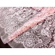 Destock 1.2m tissu dentelle broderie tulle brodé souple rose largeur 153cm