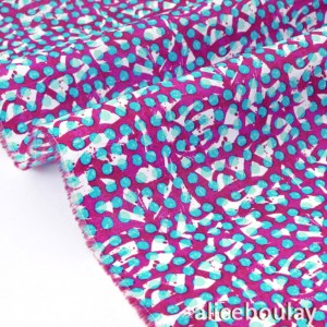 destock tissu liberty tana lawn kinetic prune turquoise 1.1m