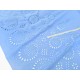 Destock 1.5m tissu broderie anglaise coton popeline soyeux bleu largeur 152cm 