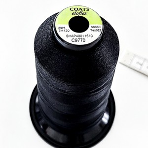 Destock cône de fil coats eloflex stretch 3000m noir machine à coudre surjeteuse 