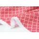 Déstock 2m tissu américain toile coton souple géométrique rose largeur 117cm