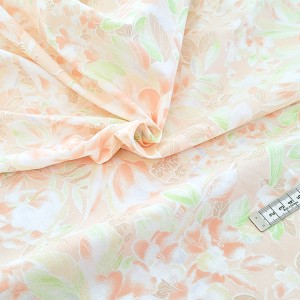 Destock coupon tissu coton imprimé fleuri rose pâle 120*100cm