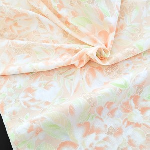 Destock 1.38m tissu coton imprimé fleuri rose pâle largeur 150cm