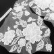 Déstock lot 5 appliques dentelle broderie sequins fluide haute couture blanche taille 32x26cm