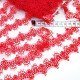 Destock 21m dentelle guipure fine haute couture rouge largeur 3cm