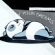 Destock transfert textile thermocollant applique follow your dreams taille 21.5x13.5cm