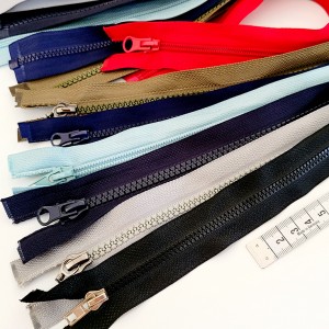 Destock 7 fermetures glissière zip séparable multicolore longueur 37-71cm