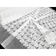 Destock 0.8m+0.5m tissu dentelle broderie tulle brodé doux blanc largeur 68cm