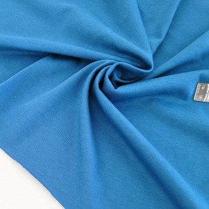 Destock 2m tissu jersey coton fin soyeux bleu largeur 170cm