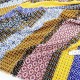 Destock 3.4m tissu jersey satin plissé soyeux fluide imprimé multicolore largeur 140cm