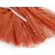 Déstock lot 6m tissu tulle rouille uni et pois doré largeur 160cm