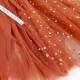 Déstock lot 5.4m tissu tulle rouille uni et pois doré largeur 160cm