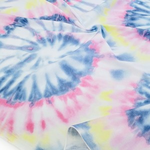 Destock 2m tissu jersey coton fin imprimé tie and dye largeur 176cm