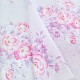 Destock 2.5m tissu batiste lin coton imprimé fleuri rose mauve largeur 122cm