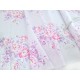 Destock 2.5m tissu batiste lin coton imprimé fleuri rose mauve largeur 122cm
