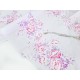 Destock 2.5m tissu batiste lin coton imprimé fleuri rose mauve largeur 122cm