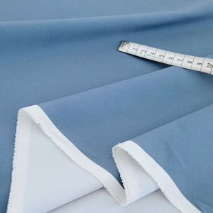 Destock 0.67m tissu popeline polyester soyeux fluide extensible bleu jeans largeur 160cm