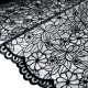 Destock 1.9m tissu broderie organza brodé souple noir largeur 130cm