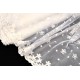 Destock 2.35m tissu dentelle tulle brodé broderie en coton souple écru largeur 155cm