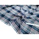 Déstock 1.8m tissu tartan coton tissé teint carreaux marine rose  doux largeur 150cm 