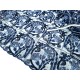 Destock 1.55m tissu dentelle broderie tulle brodé sequins marine haute couture largeur 133cm