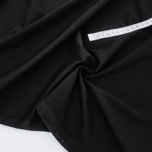 Destock 1.5m tissu jersey coton sorona simple face fin soyeux noir largeur 175cm
