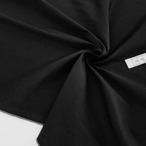Déstock 2m tissu popeline coton extensible soyeux noir largeur 129cm