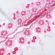 Destock 5.7m dentelle broderie tulle brodé rose haute couture largeur 20cm