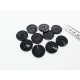 Déstock lot de 10 boutons ronds corne de buffle noir beige diamètre 25mm
