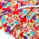 Destock 1.5m tissu japonais lin coton épais motif traditionnel fleuri doré largeur 148cm