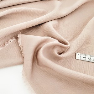 Destock 0.86m tissu lyocell chevron soyeux fluide doux taupe largeur 150cm