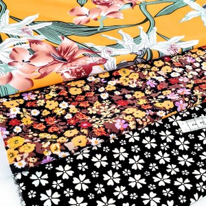 Destock lot 2m en 3 coupons tissu mousseline polyester doux fluide imprimé fleuri