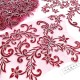 Déstock lot 2 appliques dentelle broderie à détourer bordeaux argenté taille 44x24cm
