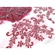 Déstock lot 2 appliques dentelle broderie à détourer bordeaux argenté taille 44x24cm