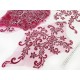 Déstock lot 2 appliques dentelle broderie à détourer bordeaux argenté taille 44x24cm