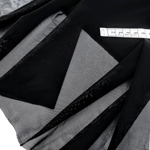 Destock 1.9m tissu lycra résille fine extra doux résistant fluide noir largeur 150cm