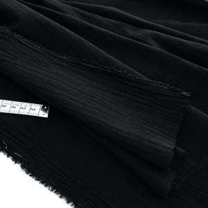 Destock 2.26m tissu crépon coton extra doux noir largeur 137cm 