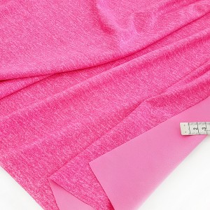 Destock 2m tissu jersey lycra soyeux résistant fluide rose chiné largeur 160cm 