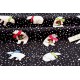 Tissu coton souple-ours et son cadeau flocons de neige thème de Noël x 50cm