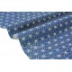 Tissu japonais traditionnel coton raide étoiles asanoha bleu x50cm 