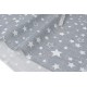 Tissu lin et coton dobby doux souple étoiles blanches fond gris chiné x 50cm 