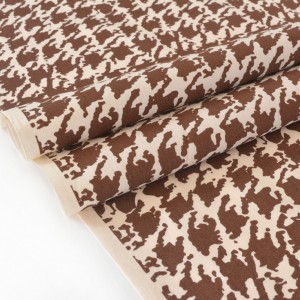 Tissu Japonais coton soyeux fluide pied de pule chocolat x 50cm 