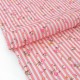 Tissu popeline coton doux fleuri fond rayures rose blanc x 50cm 